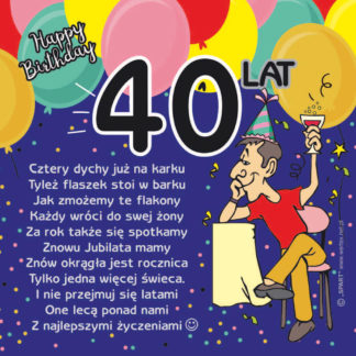 Podkładka urodzinowa 40 lat Pana